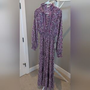 Max Studio Plum and Pink Floral Dress